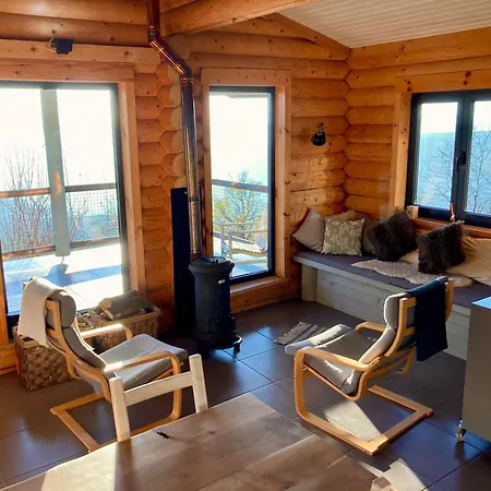 Campingplatz Private Mountain Log With Amazing Panoramic Sunset Views At Small Scale Nature