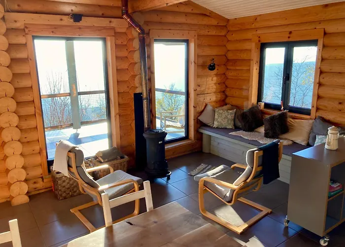 캠프장 Private Mountain Log With Amazing Panoramic Sunset Views At Small Scale Nature